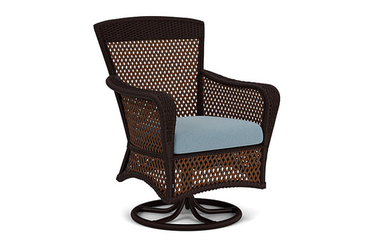 Lloyd Flanders - Grand Traverse Swivel Dining Armchair In Caramel Finish With Unearth Mist Fabric - 713810362068 view 1