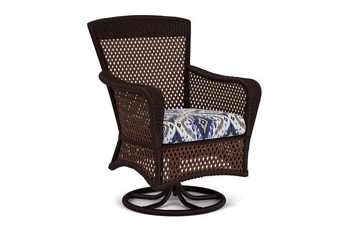 Lloyd Flanders - Grand Traverse Swivel Dining Armchair In Caramel Finish With Yoko Mediterranean Fabric - 71381036705 view 1