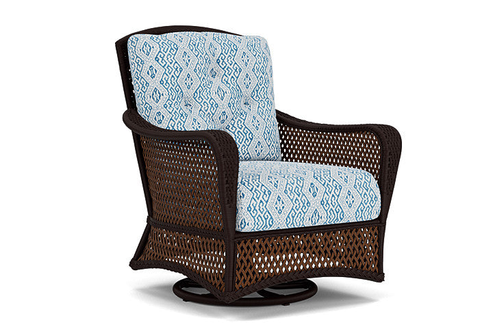 Lloyd Flanders - Grand Traverse Swivel Glider Lounge Chair In Caramel Finish With Aman Capri Fabric - 713910361800 view 1