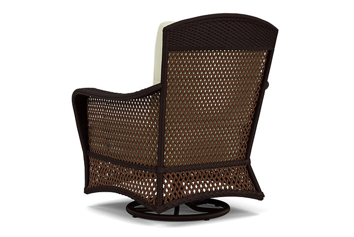 Lloyd Flanders - Grand Traverse Swivel Glider Lounge Chair In Caramel Finish With Bamboo Bay Meadow Fabric - 713910362060 view 2