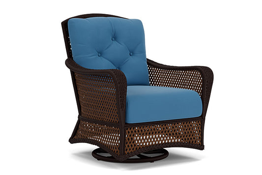 Lloyd Flanders - Grand Traverse Swivel Glider Lounge Chair In Caramel Finish With Bamboo Bay Sky Fabric - 713910362007 view 1