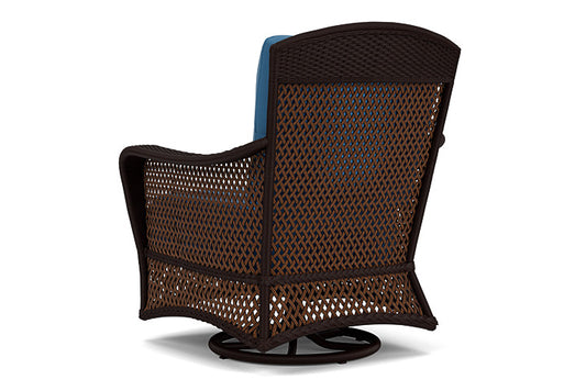 Lloyd Flanders - Grand Traverse Swivel Glider Lounge Chair In Caramel Finish With Bamboo Bay Sky Fabric - 713910362007 view 2