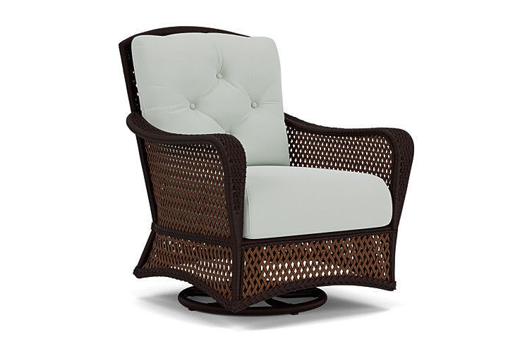 Lloyd Flanders - Grand Traverse Swivel Glider Lounge Chair In Caramel Finish With Callen Celadon Fabric - 713910362024 view 1