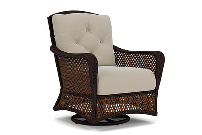 Lloyd Flanders - Grand Traverse Swivel Glider Lounge Chair In Caramel Finish With Callen Driftwood Fabric - 713910362023 view 1