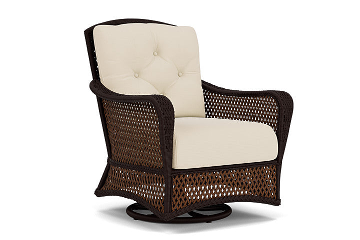 Lloyd Flanders - Grand Traverse Swivel Glider Lounge Chair In Caramel Finish With Callen Pearl Fabric - 713910362021 view 1