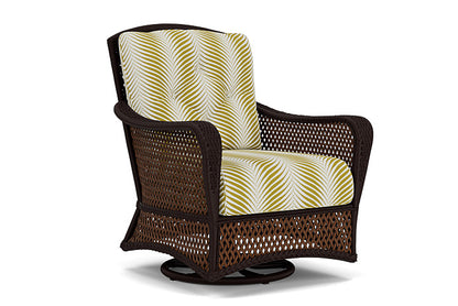 Lloyd Flanders - Grand Traverse Swivel Glider Lounge Chair In Caramel Finish With Clock Out Dew Fabric - 713910362083 view 1
