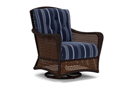 Lloyd Flanders - Grand Traverse Swivel Glider Lounge Chair In Caramel Finish With Consider Indigo Fabric - 713910361969 view 1