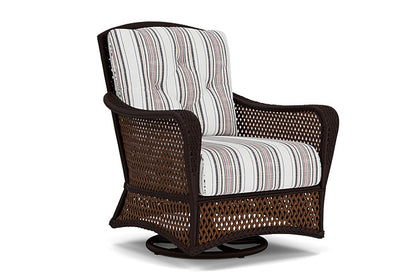 Lloyd Flanders - Grand Traverse Swivel Glider Lounge Chair In Caramel Finish With Deering Cadet Fabric - 713910362047 view 1