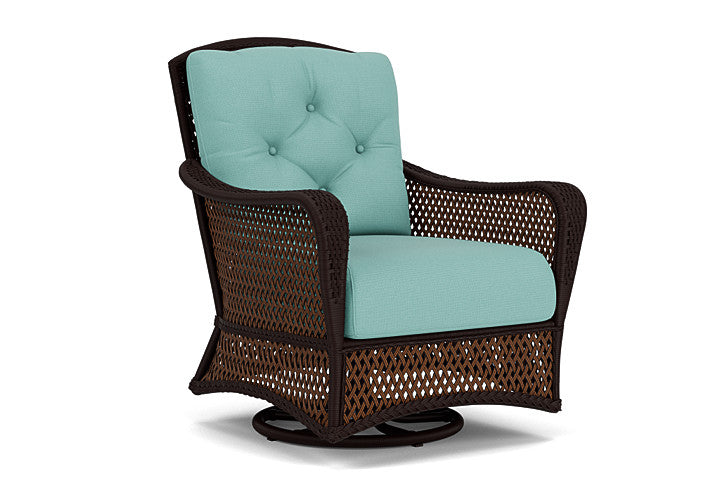 Lloyd Flanders - Grand Traverse Swivel Glider Lounge Chair In Caramel Finish With Fife Aruba Fabric - 71391036748 view 1