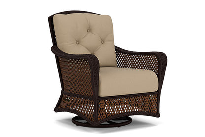 Lloyd Flanders - Grand Traverse Swivel Glider Lounge Chair In Caramel Finish With Fife Sahara Fabric - 71391036742 view 1