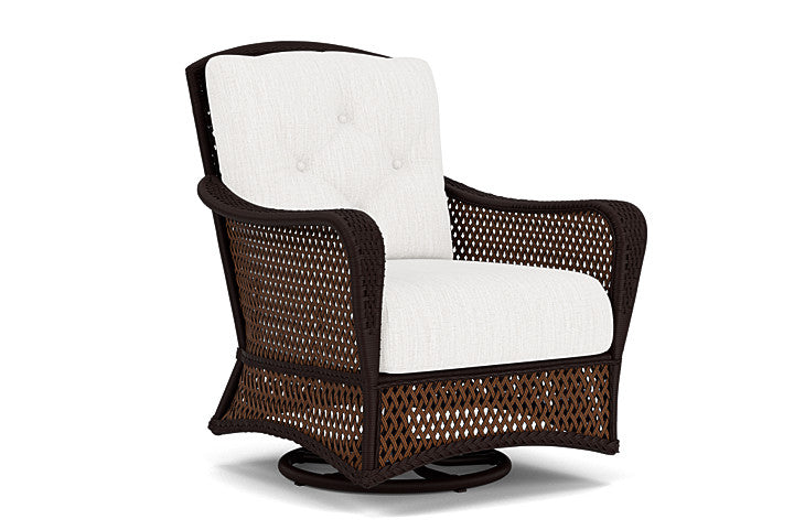 Lloyd Flanders - Grand Traverse Swivel Glider Lounge Chair In Caramel Finish With Friendly Natural Fabric - 713910362042 view 1