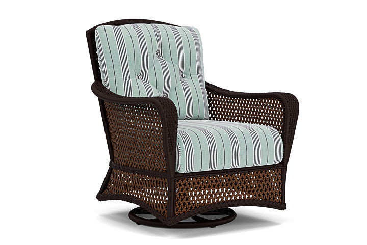 Lloyd Flanders - Grand Traverse Swivel Glider Lounge Chair In Caramel Finish With Hansen Seaglass Fabric - 713910361926 view 1