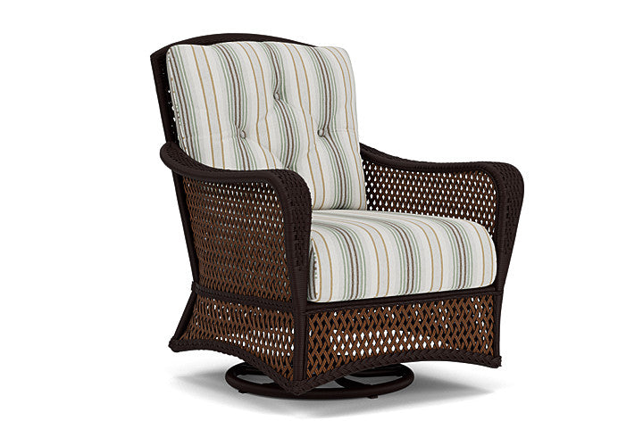 Lloyd Flanders - Grand Traverse Swivel Glider Lounge Chair In Caramel Finish With Jansen Eucalyptus Fabric - 713910362061 view 1