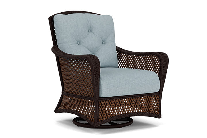 Lloyd Flanders - Grand Traverse Swivel Glider Lounge Chair In Caramel Finish With Kadogo Lake Fabric - 713910362041 view 1
