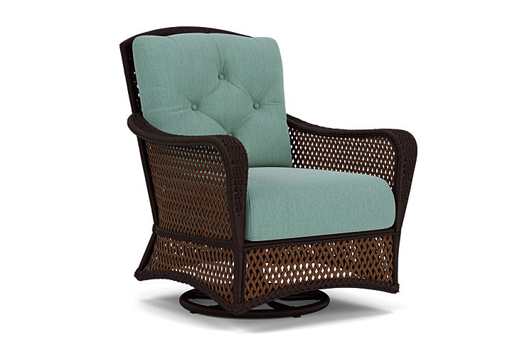 Lloyd Flanders - Grand Traverse Swivel Glider Lounge Chair In Caramel Finish With Loveboat Mint Fabric - 713910362010 view 1