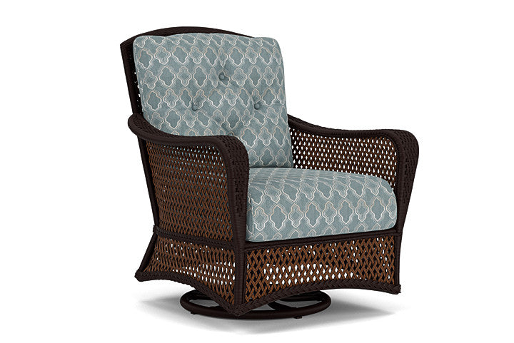 Lloyd Flanders - Grand Traverse Swivel Glider Lounge Chair In Caramel Finish With Luna Mist Fabric - 713910362070 view 1