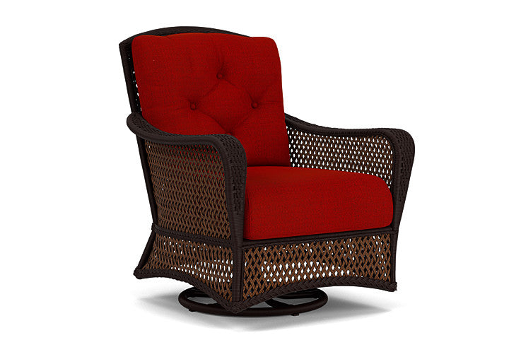 Lloyd Flanders - Grand Traverse Swivel Glider Lounge Chair In Caramel Finish With Partyline Lollipop Fabric - 713910362054 view 1