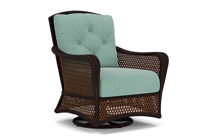 Lloyd Flanders - Grand Traverse Swivel Glider Lounge Chair In Caramel Finish With Pavian Pool Fabric - 713910362045 view 1