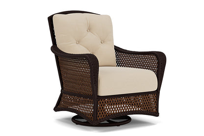 Lloyd Flanders - Grand Traverse Swivel Glider Lounge Chair In Caramel Finish With Raindrop Almond Fabric - 713910362055 view 1