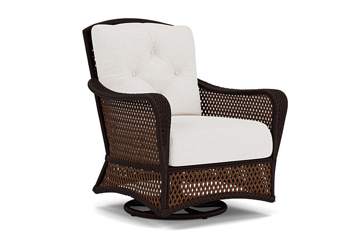 Lloyd Flanders - Grand Traverse Swivel Glider Lounge Chair In Caramel Finish With Reflections Snow Fabric - 713910362014 view 1