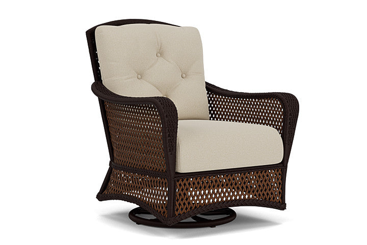 Lloyd Flanders - Grand Traverse Swivel Glider Lounge Chair In Caramel Finish With Rumba Straw Fabric - 713910362008 view 1