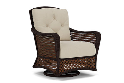 Lloyd Flanders - Grand Traverse Swivel Glider Lounge Chair In Caramel Finish With Rumba Straw Fabric - 713910362008 view 1
