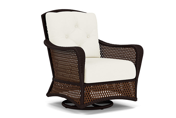 Lloyd Flanders - Grand Traverse Swivel Glider Lounge Chair In Caramel Finish With Sailcloth Salt Fabric - 71391036890 view 1