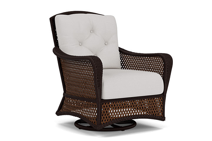 Lloyd Flanders - Grand Traverse Swivel Glider Lounge Chair In Caramel Finish With Sailcloth Seagull Fabric - 71391036W61 view 1