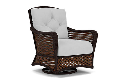 Lloyd Flanders - Grand Traverse Swivel Glider Lounge Chair In Caramel Finish With Sandberg Dove Fabric - 713910362022 view 1