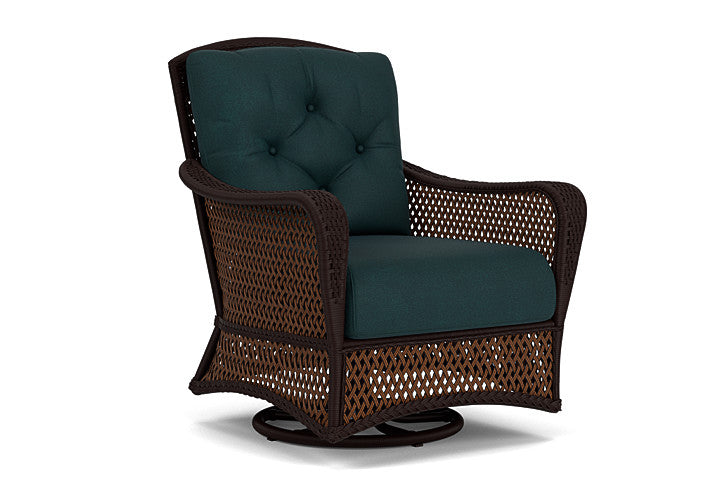 Lloyd Flanders - Grand Traverse Swivel Glider Lounge Chair In Caramel Finish With Sandberg Lagoon Fabric - 713910362039 view 1