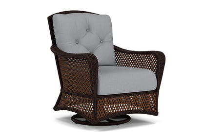 Lloyd Flanders - Grand Traverse Swivel Glider Lounge Chair In Caramel Finish With Sandberg Pewter Fabric - 713910362029 view 1