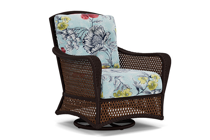 Lloyd Flanders - Grand Traverse Swivel Glider Lounge Chair In Caramel Finish With Serena Floral Meadow Fabric - 713910362079 view 1