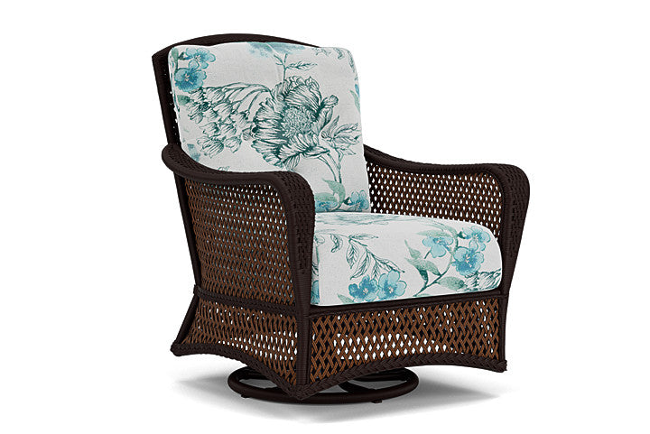 Lloyd Flanders - Grand Traverse Swivel Glider Lounge Chair In Caramel Finish With Serena Floral Mist Fabric - 713910362078 view 1