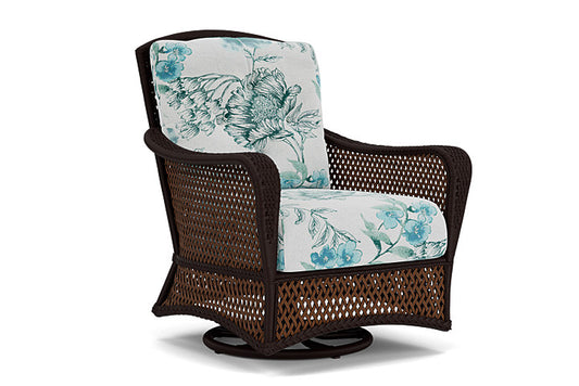 Lloyd Flanders - Grand Traverse Swivel Glider Lounge Chair In Caramel Finish With Serena Floral Mist Fabric - 713910362078 view 1