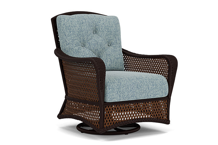 Lloyd Flanders - Grand Traverse Swivel Glider Lounge Chair In Caramel Finish With Serene Ocean Fabric - 713910362032 view 1