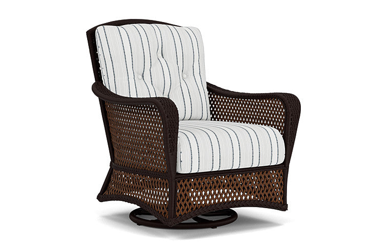 Lloyd Flanders - Grand Traverse Swivel Glider Lounge Chair In Caramel Finish With Tamer Fog Fabric - 713910362037 view 1