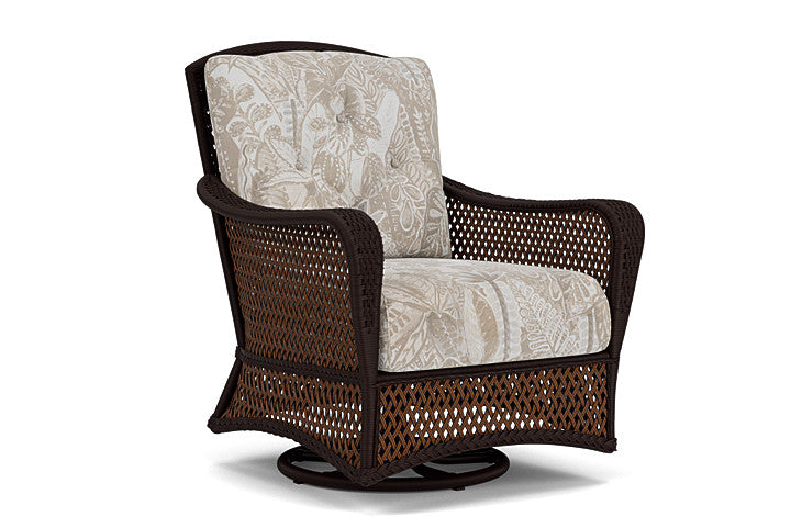 Lloyd Flanders - Grand Traverse Swivel Glider Lounge Chair In Caramel Finish With Wayfarer Dune Fabric - 713910362073 view 1