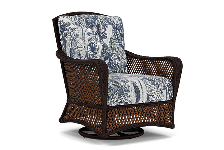 Lloyd Flanders - Grand Traverse Swivel Glider Lounge Chair In Caramel Finish With Wayfarer Mist Fabric - 713910362074 view 1
