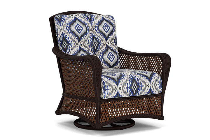 Lloyd Flanders - Grand Traverse Swivel Glider Lounge Chair In Caramel Finish With Yoko Mediterranean Fabric - 71391036705 view 1