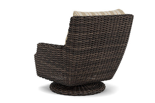 Lloyd Flanders - Largo High Back Swivel Rocker Lounge Chair In Vintage Oak Finish With Amber Waves Fabric - 2410804282044 view 2