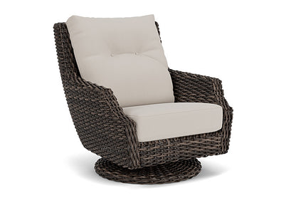 Lloyd Flanders - Largo High Back Swivel Rocker Lounge Chair In Vintage Oak Finish With Azulu Twine Fabric - 2410804282034 view 1