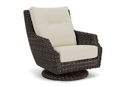Lloyd Flanders - Largo High Back Swivel Rocker Lounge Chair In Vintage Oak Finish With Beach Natural Fabric - 2410804282005 view 1