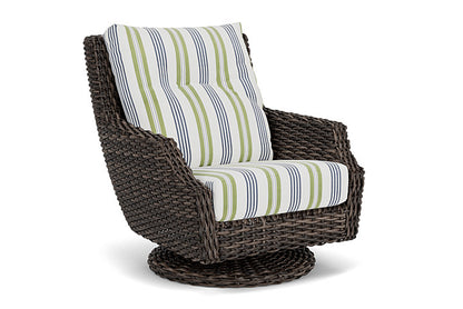 Lloyd Flanders - Largo High Back Swivel Rocker Lounge Chair In Vintage Oak Finish With Berkely Hall Green Fabric - 2410804282062 view 1