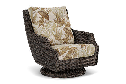 Lloyd Flanders - Largo High Back Swivel Rocker Lounge Chair In Vintage Oak Finish With Botanic Willow Fabric - 241080428164 view 1