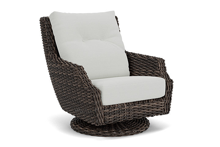 Lloyd Flanders - Largo High Back Swivel Rocker Lounge Chair In Vintage Oak Finish With Bright Side Fog Fabric - 2410804282012 view 1