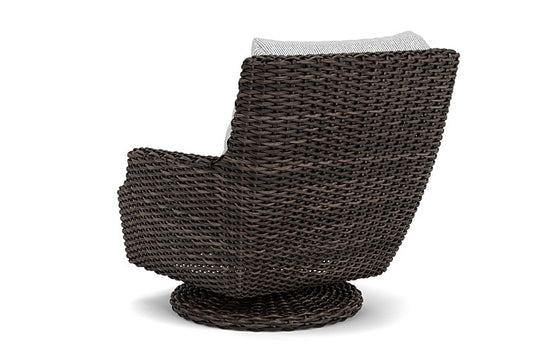 Lloyd Flanders - Largo High Back Swivel Rocker Lounge Chair In Vintage Oak Finish With Burson Domino Fabric - 2410804282035 view 2