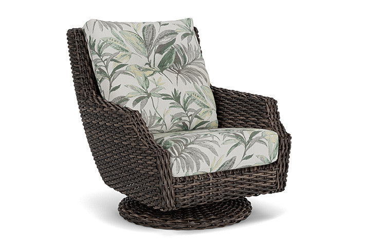 Lloyd Flanders - Largo High Back Swivel Rocker Lounge Chair In Vintage Oak Finish With Calidora Mist Fabric - 241080428094 view 1
