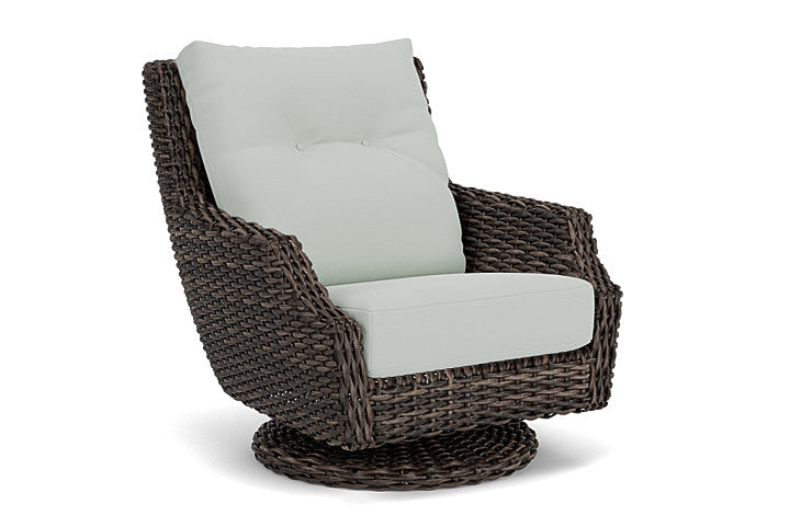 Lloyd Flanders - Largo High Back Swivel Rocker Lounge Chair In Vintage Oak Finish With Callen Celadon Fabric - 2410804282024 view 1