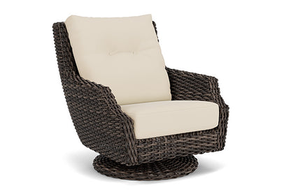 Lloyd Flanders - Largo High Back Swivel Rocker Lounge Chair In Vintage Oak Finish With Callen Pearl Fabric - 2410804282021 view 1