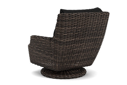 Lloyd Flanders - Largo High Back Swivel Rocker Lounge Chair In Vintage Oak Finish With Canvas Black Fabric - 241080428157 view 2